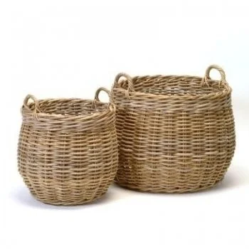 Round Wicker Decor Baskets — Kate's Garden